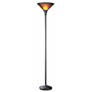 71" Heignt Metal Torchiere in Rust