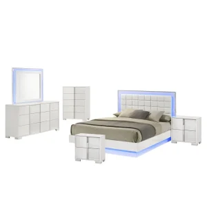 6 piece futuristic bedroom set, Queen size (platform) bed